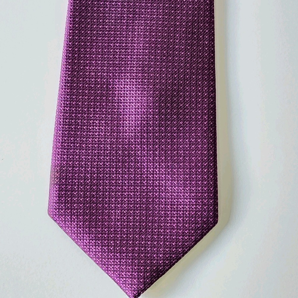 Purple 100%‎ Silk Neck Tie Geometric Corporate Wedding Magenta Le 31 By Simons